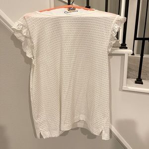 Womens loft size XL white summer ruffle sleeve top